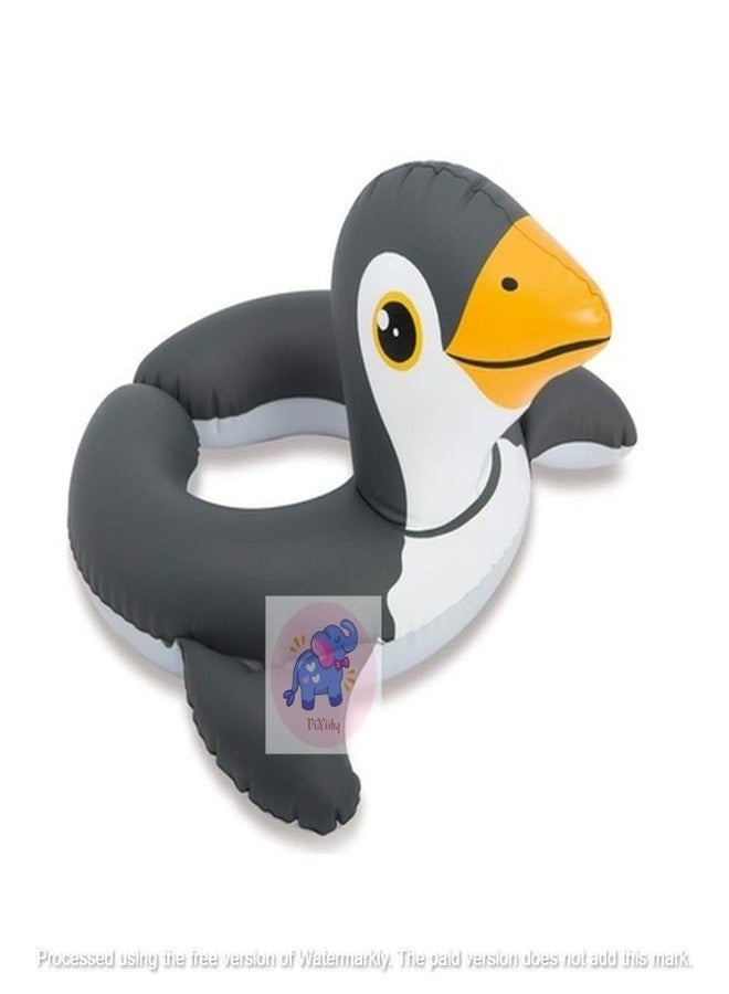 KidsZeeNie® Inflatable Swimming Ring for Toddler | Beginner Swim Trainer Floater for Kids (Ages 3-6) | Anti-Flip Pool Tube for Water Play| Summer Fun, Beach & Pool Parties Floater(33IN) (Penguin) - Image 1